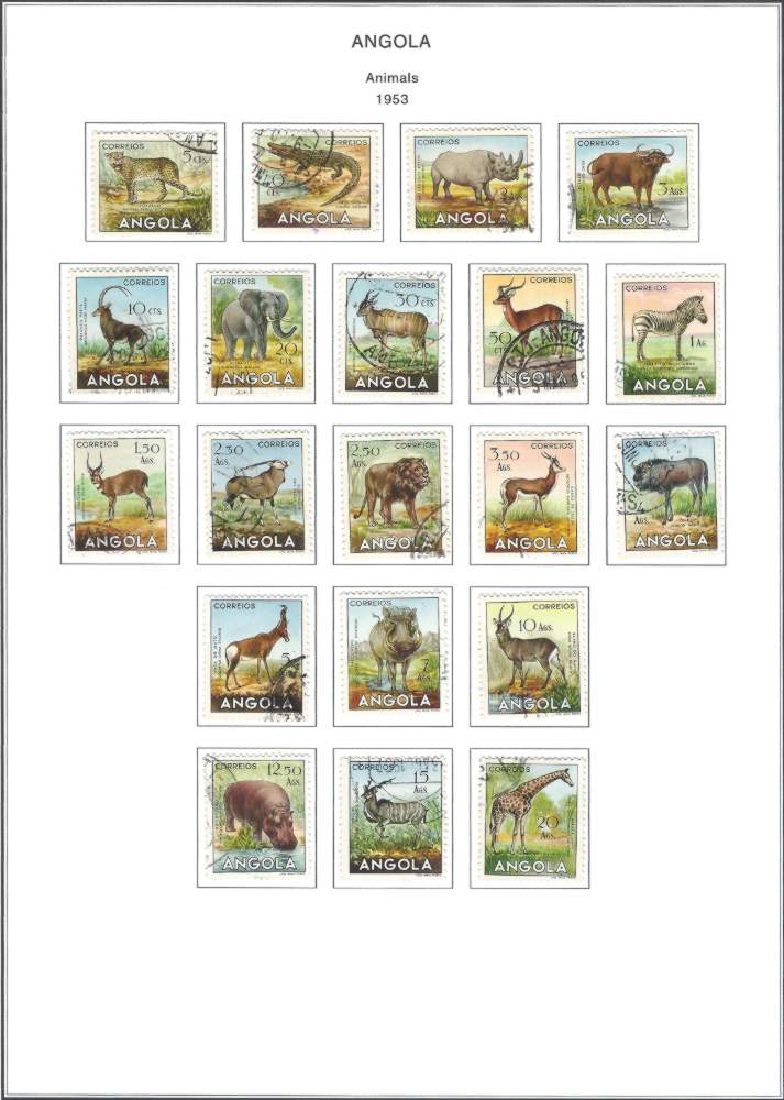 Angola 1953 Animal Series