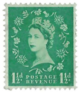 Queen Elizabeth II 1 and a half pence