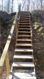 Stairs at Mary Ann Brown Preserve Hiking Trail