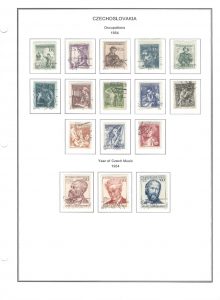 Page 36 of the Czechoslovakia Stamp Album with Stamps